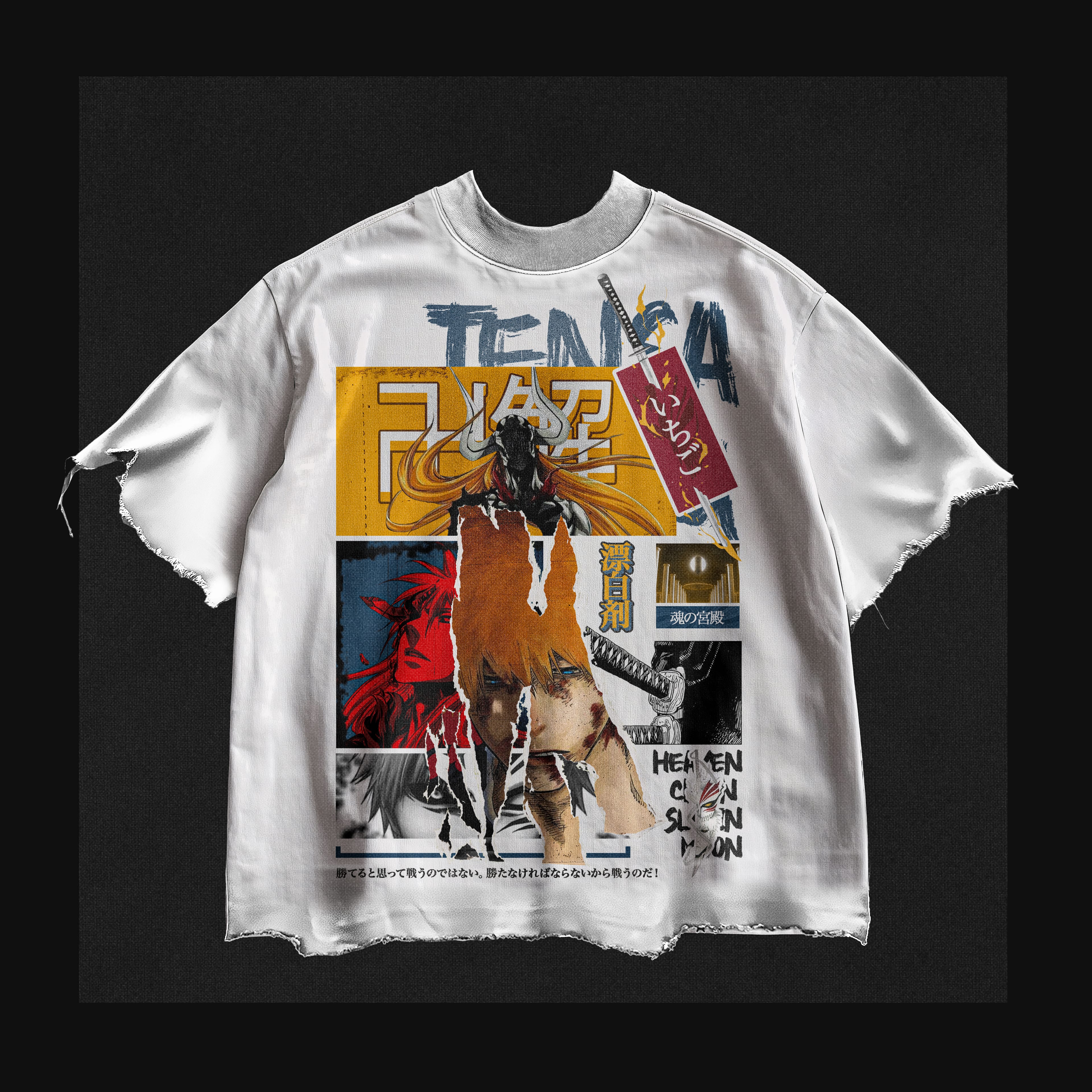 Ichigo Hollow Grunge Tee (White Distressed)