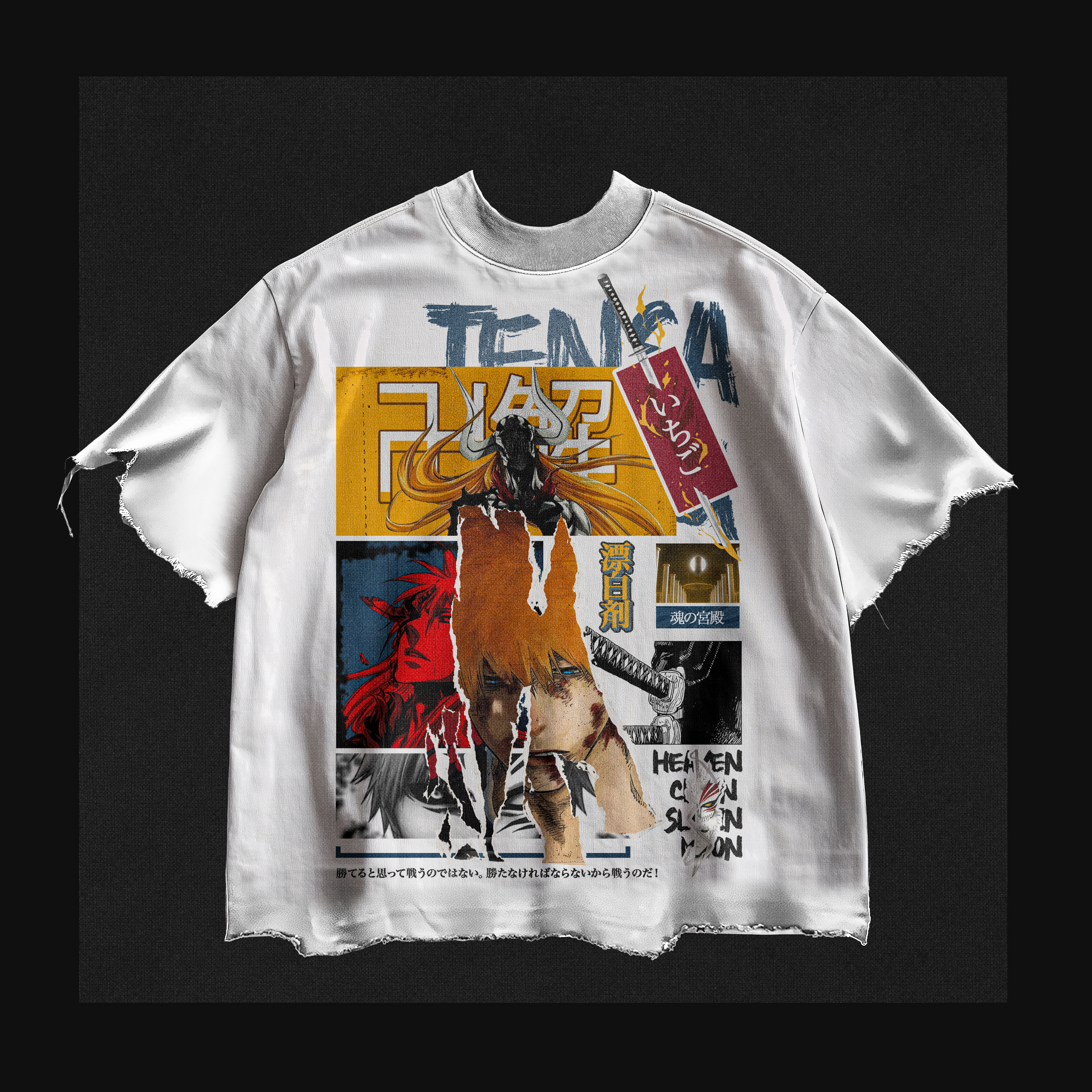 Ichigo Hollow Grunge Tee (White Distressed)