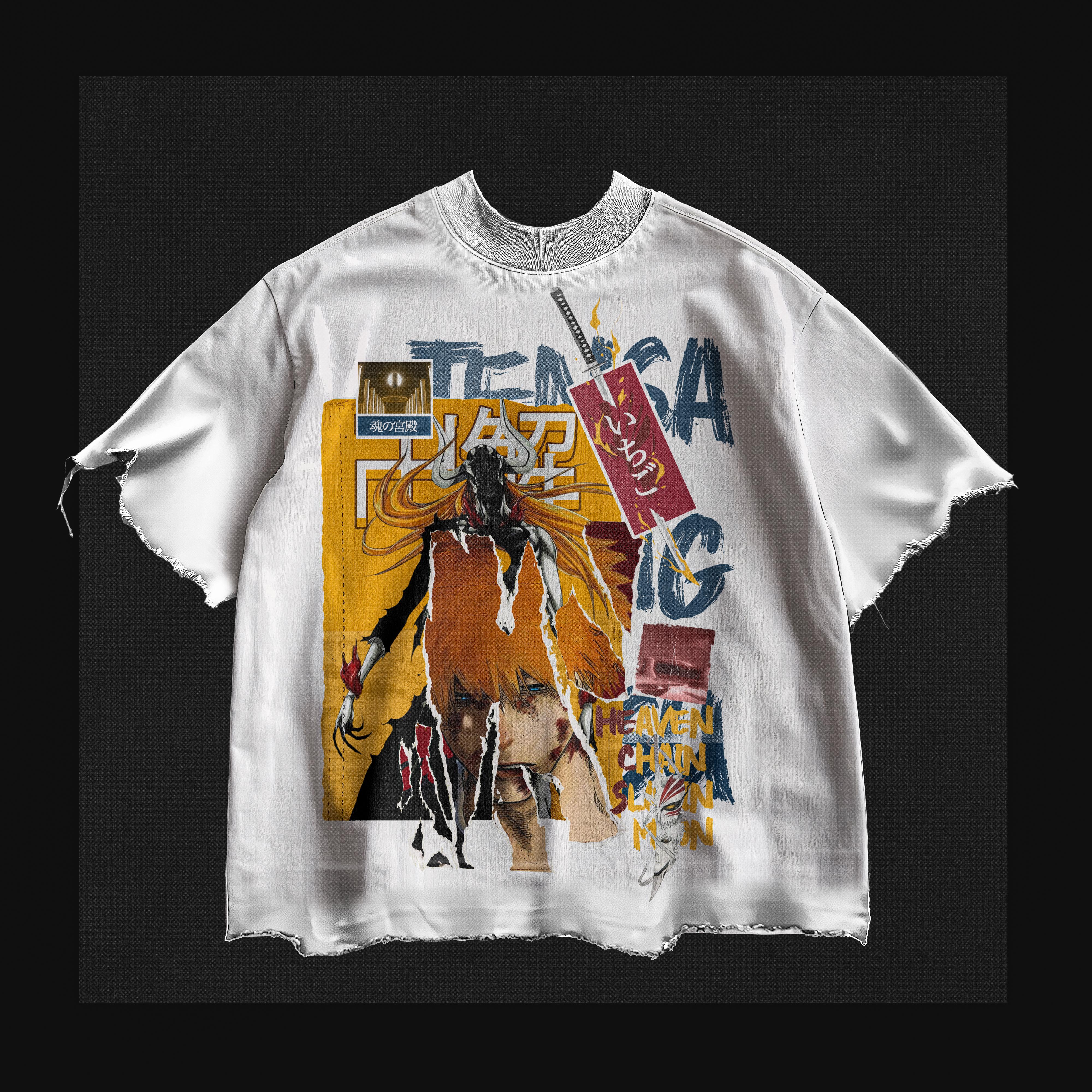 Tensa Zangetsu Fragment Tee (White Distressed)