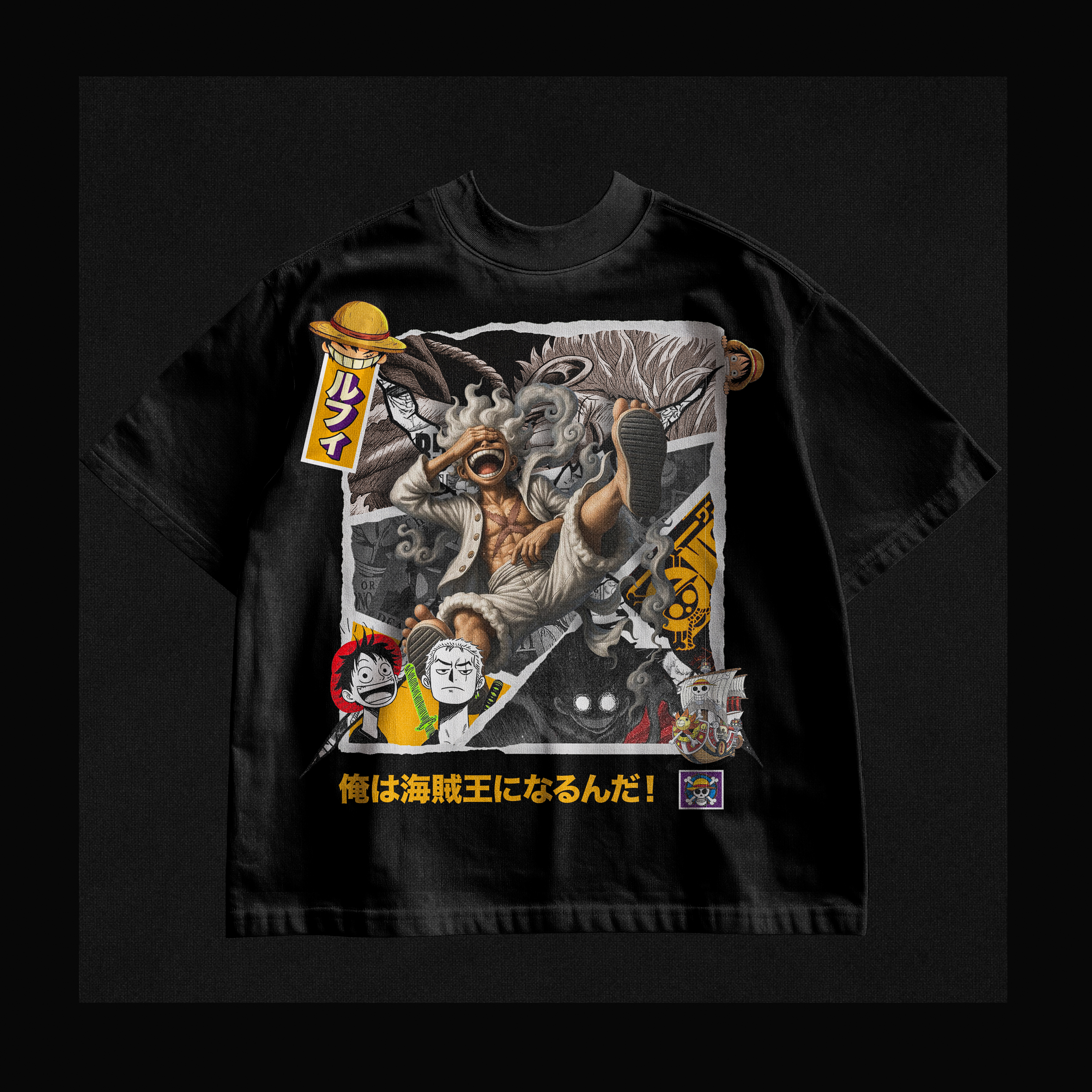 Gear 5 Luffy Collage Tee (Black)